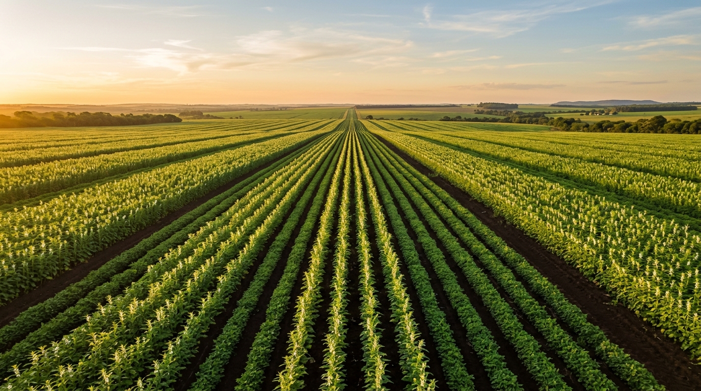 Campos de sésamo y chía en Santa Cruz